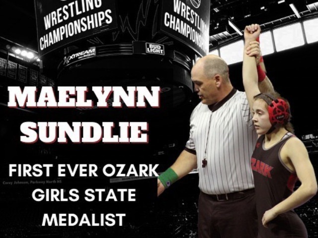 Ozark has its First Girls Wrestling State Medalist!