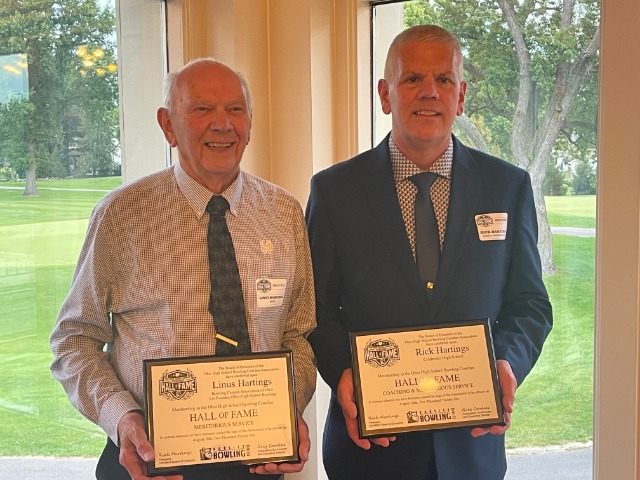 Linus Hartings & Rick Hartings earn induction into the Ohio High School Bowling Coaches Hall of Fame
