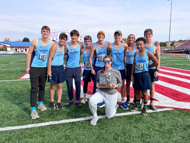 Fairborn Boys XC wins the division title at the MVL XC championships. 