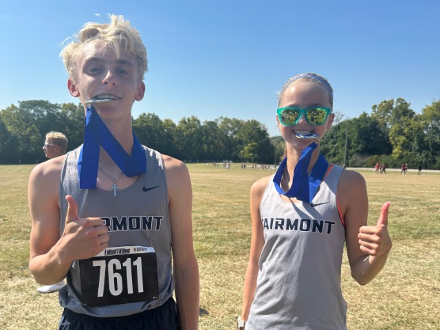Ethan (5th) and Lucy (3rd) earned their medals at the Springboro Invitational.