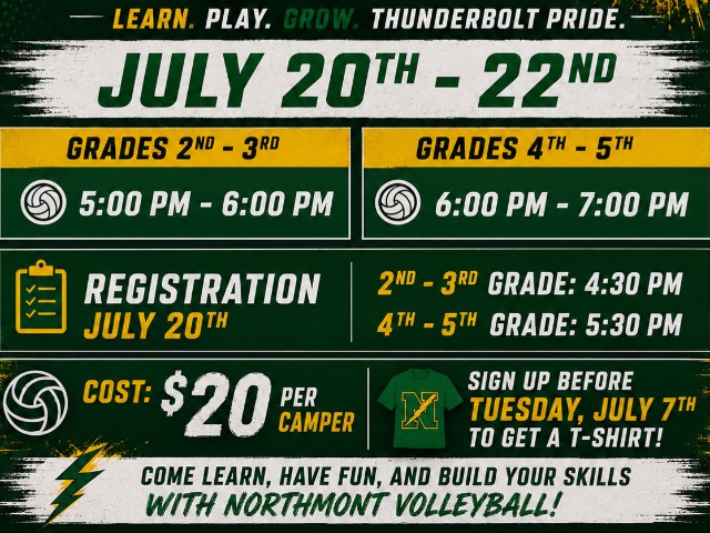 Northmont Youth Volleyball Camp for Boys and Girls
