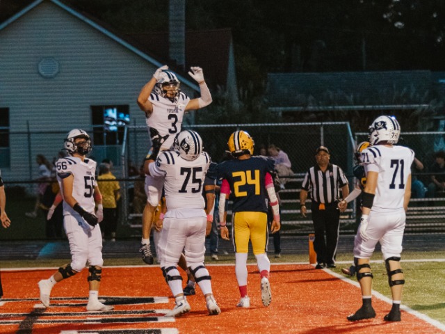 Football Powers Past Weather and Huron in 48-14 Rout
