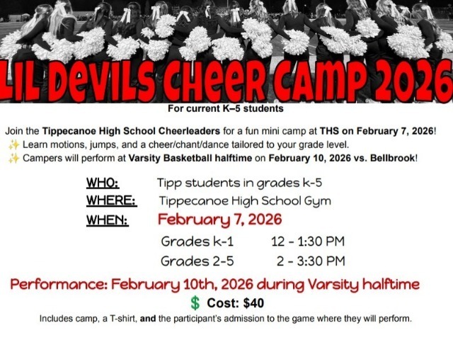 Tippecanoe Lil Devils Cheer Camp 2026