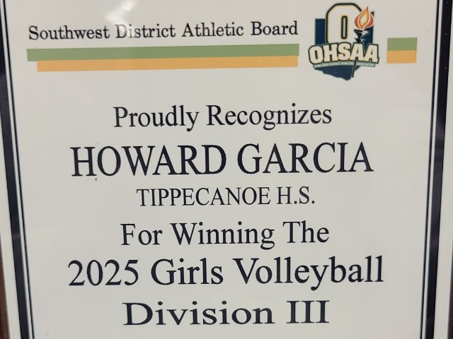 Tipp VB and Coach Garcia Honored by the SWDAB
