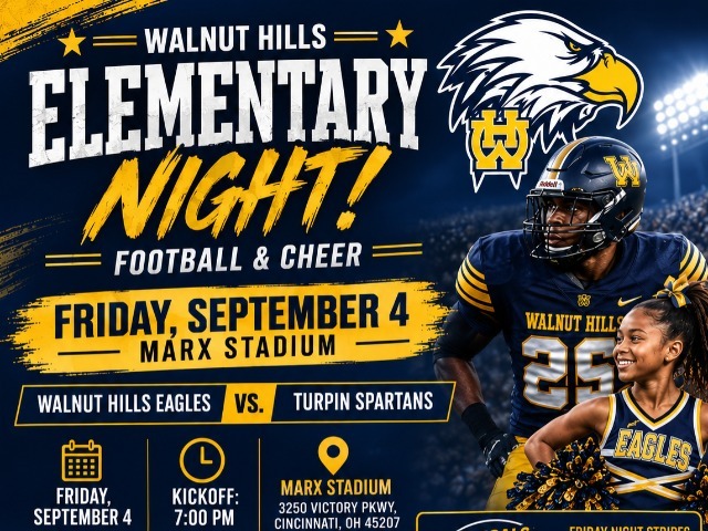 Elementary Night at Walnut Hills Football – September 4! 