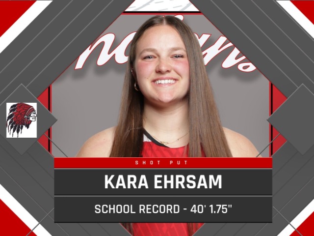 Kara Ehrsam sets a new WHS shot put record