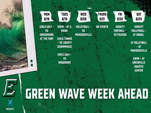 Green Wave week ahead 8/18 - 8/23