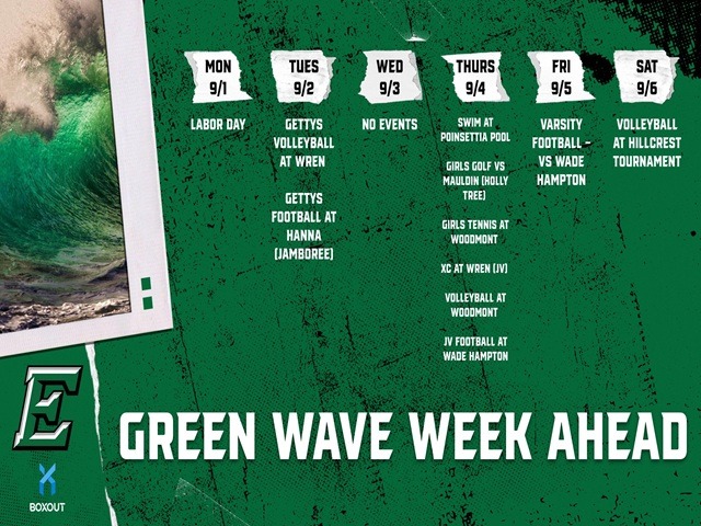 Green Wave week ahead 9/1 - 9/6