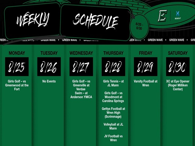 Green Wave week ahead 8/25 - 8/30