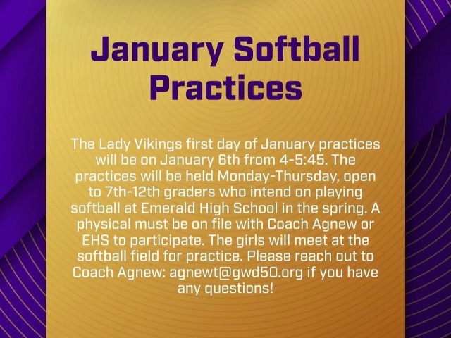 January Softball Practices