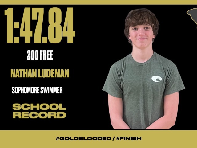 Nathan Ludeman breaks School Record in 200 Freestyle