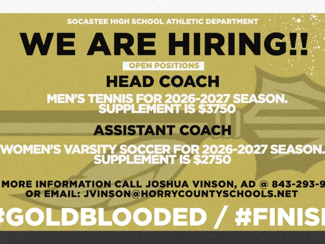 Socastee Athletics Hiring New Coaches for 26-27 