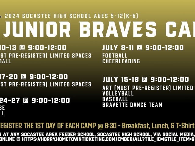 2024 Junior Braves Camps Start June 10
