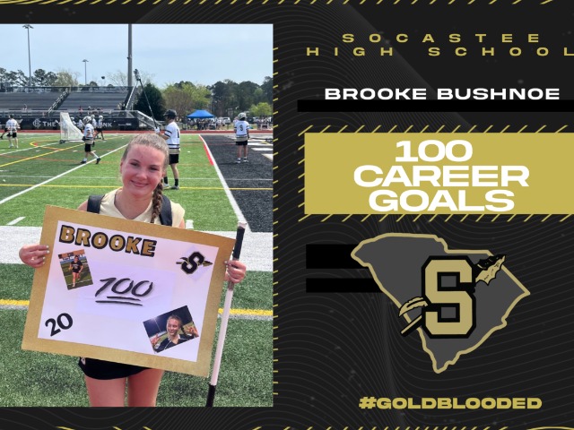 Senior Lacrosse Midfielder Brooke Bushnoe Scores 100th Career Goal 