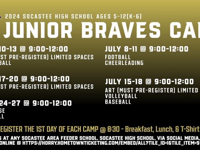 2024 Junior Braves Camp Dates