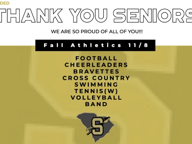 Thank you Fall Senior Student-Athletes 