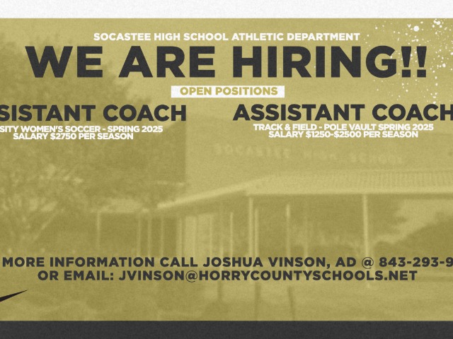 Socastee is hiring coaches for Spring!
