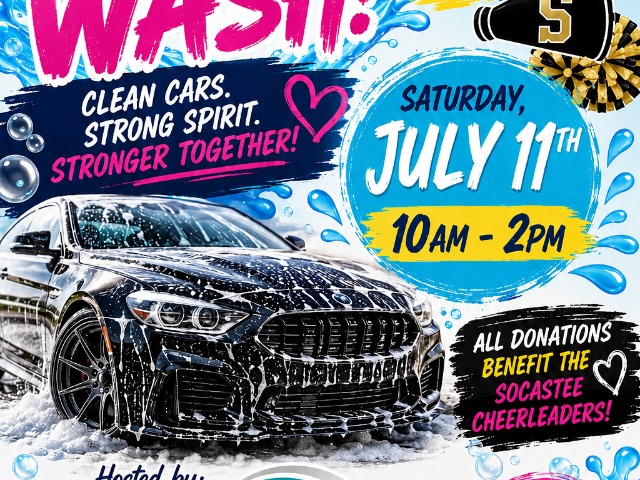 Socastee High School Cheerleader Car Wash Fundraiser July 11th