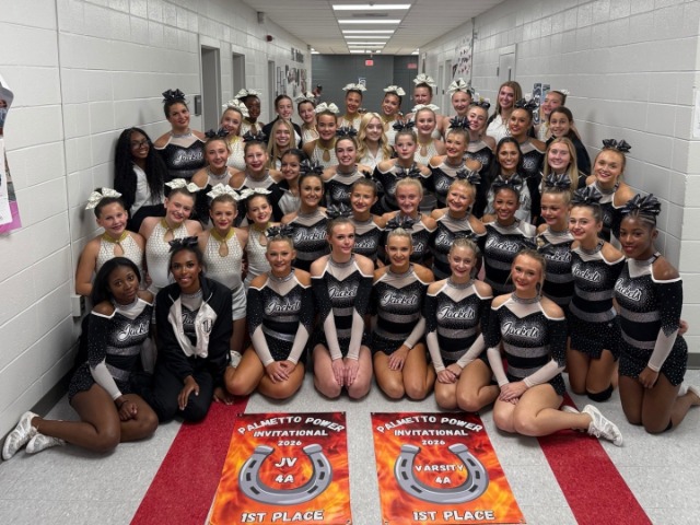 JV and Varsity Cheer Win First Place at Mustang Invitational