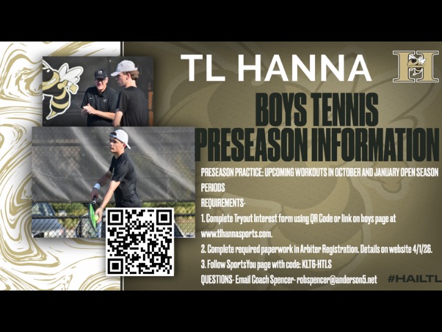 Boys Tennis Preseason Information