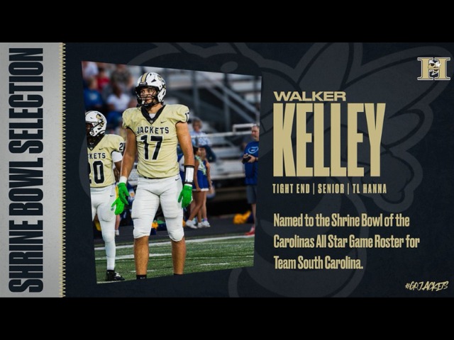 Walker Kelley Named to Shrine Bowl All Star Game Roster