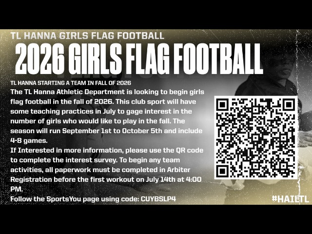 TL Hanna Starting Girls Flag Football in Fall
