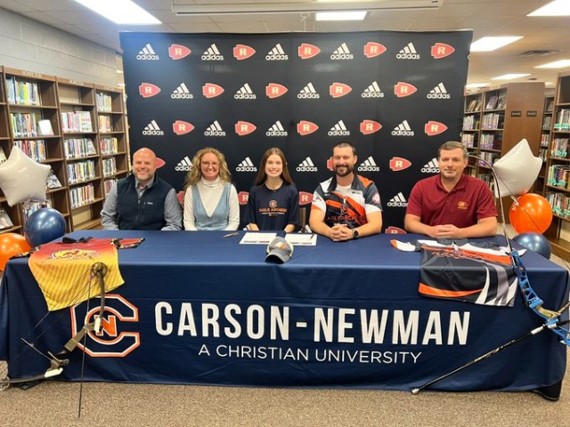 Riverdale archer Reagan Garrett signs with Carson-Newman. We are excited for her opportunity with #EagleArchers