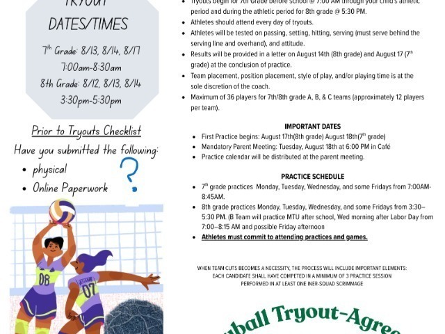 Coble Volleyball Try-out Information
