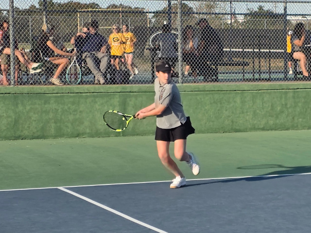 Emily Naumann on the offense, dominating the court.