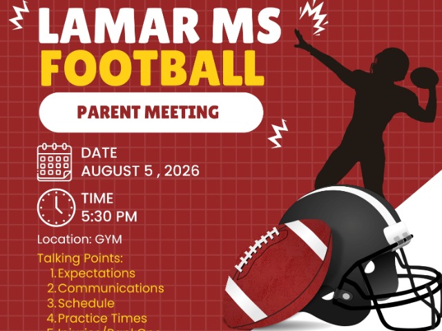 Lamar MS Football Kicks Off Season with Upcoming Parent Meeting