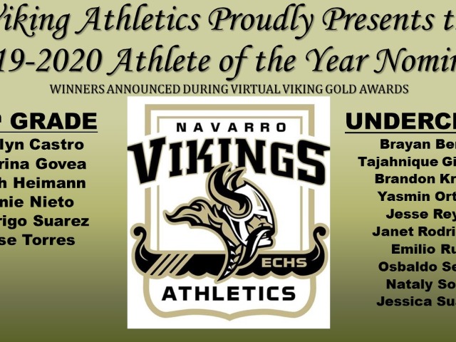Congratulations 2019 - 2020 Viking Athletics Athlete of the Year Nominees