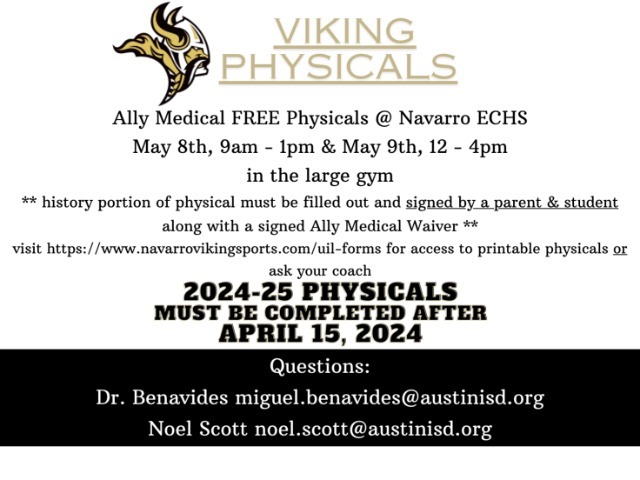 2024 - 2025 Athletic Physicals