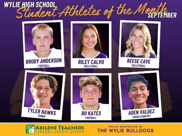 Wylie Celebrates the September 2026 Student Athletes of the Month
