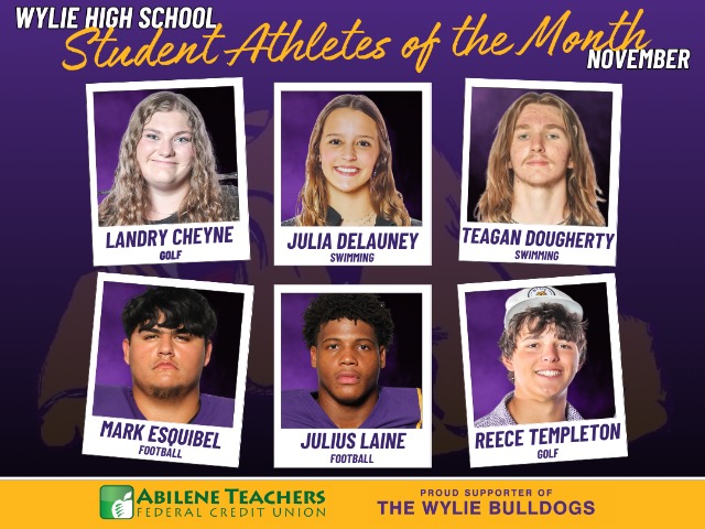 Wylie ISD Congratulates the November 2025 Student Athletes of the Month