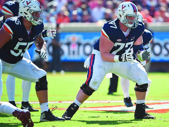 Center of attention: Ex-South Patriot Jake Fieler amped for bowl game with Virginia