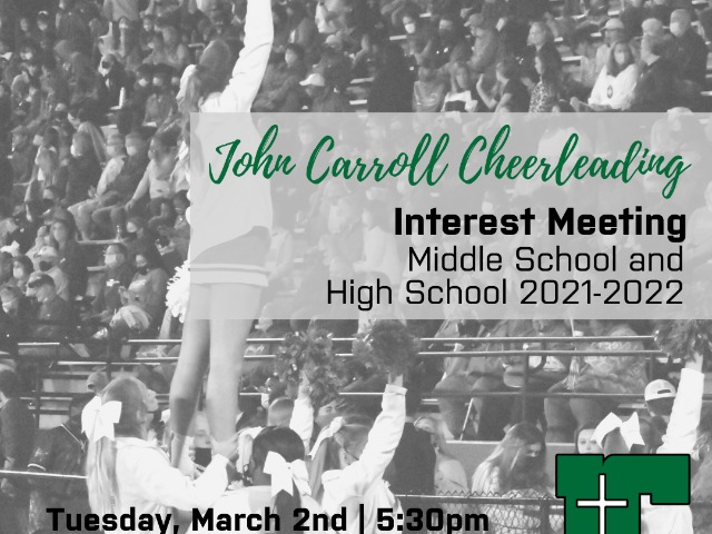 JCCHS Cheerleading to Hold Interest Meeting for 2021-2022!