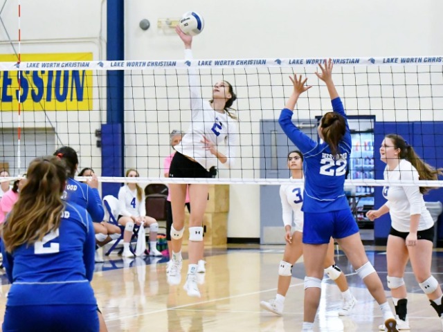 High school volleyball: Lake Worth Christian continues state title defense with regional final win