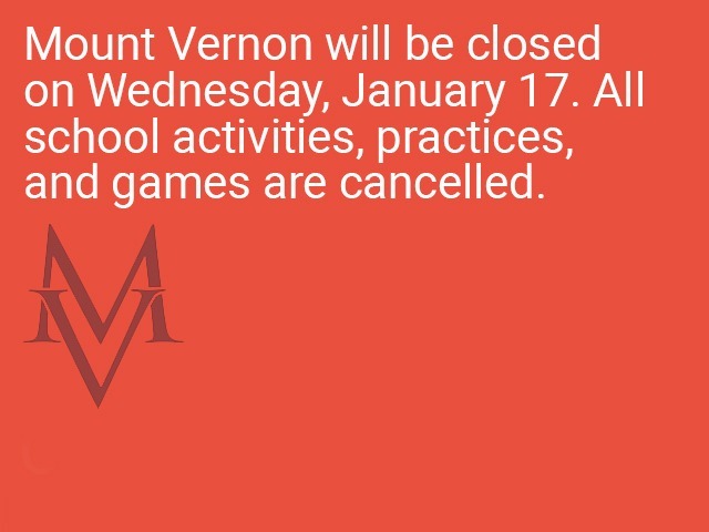 Mount Vernon will be closed on Wednesday, January 17