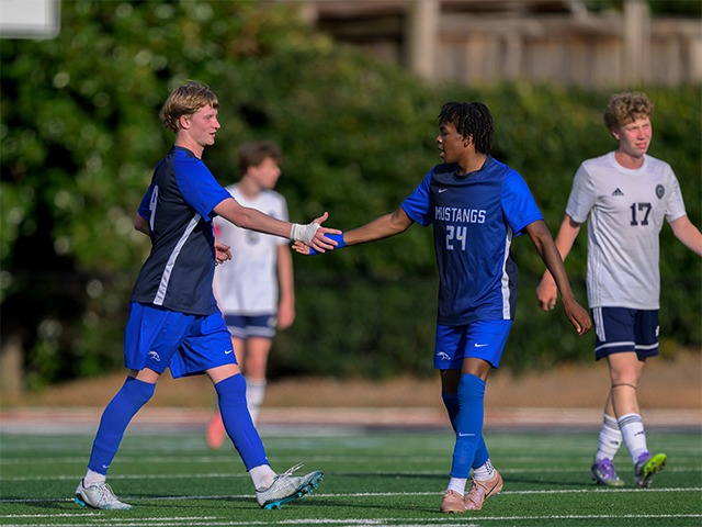 Image for Varsity Boys Soccer Pushes Past Wesleyan 2-1 Varsity Boys Soccer Pushes Past Wesleyan 2-1 image