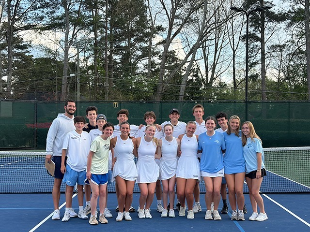 Varsity Girls and Boys Tennis Win Region Matches Over King's Ridge image 
