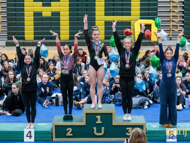 Luciana Panaccione Takes the All-Around Title at Shore Conference Gymnastics Meet