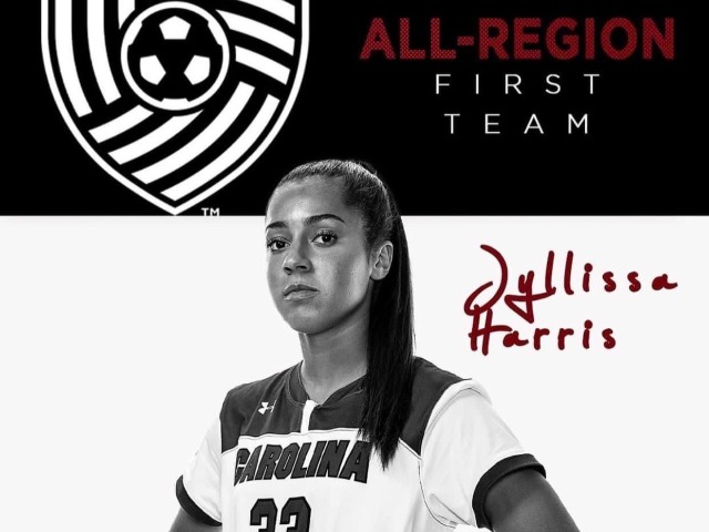 Jyllissa Harris (RBC '18) Selected to United Soccer Coaches All-Southeast Region Team