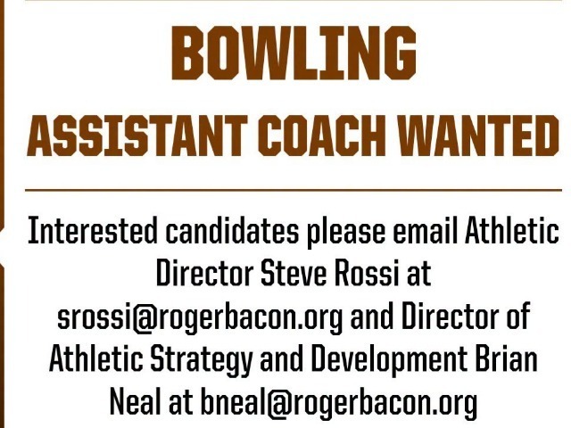 Roger Bacon Bowling is looking for an Assistant Coach