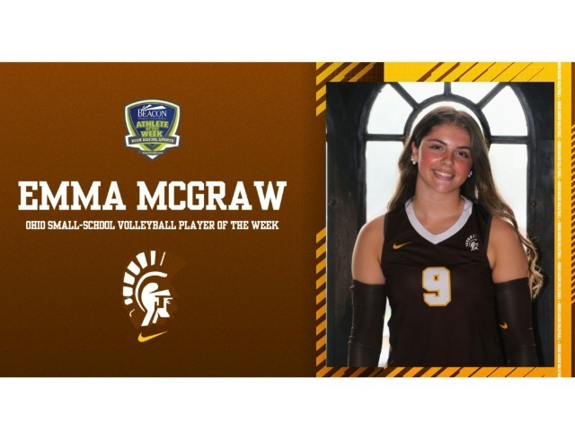 Emma McGraw named Beacon Orthopaedics & Sports Medicine Ohio Small-School Volleyball Player of the Week