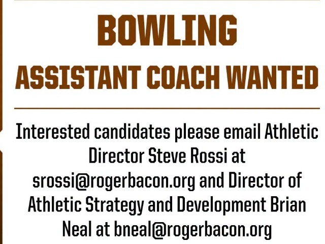 Roger Bacon Bowling is looking for an Assistant Coach