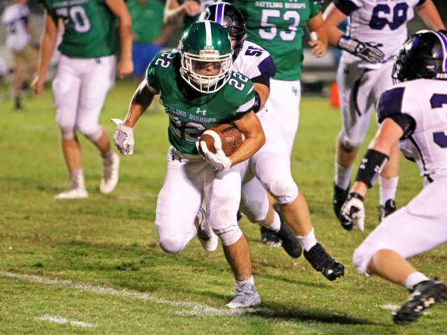 Bishop England runs over Philip Simmons