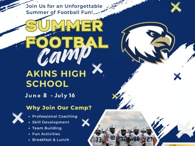 summer football camp flyer (details are in the article body)