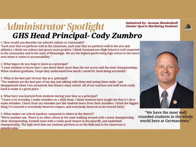 Administrator Spotlight- Cody Zumbro