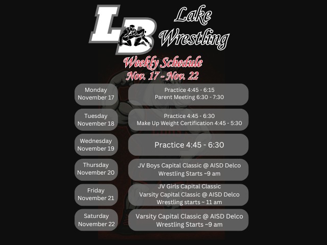 Wrestling Weekly Schedule 11/17 - 11/22