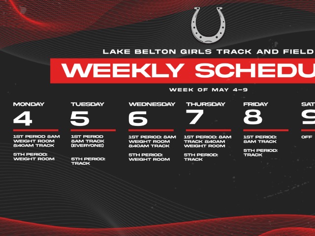 Girl's Track Weekly Schedule May 4-9